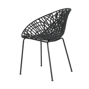 English Elm Christopher Knight Home® - Neiman Outdoor Dining Chair Set of 2 with Weather-Resistant Iron Frame and Perforated Diamond Design Black N775P256374B