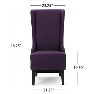 English Elm Christopher Knight Home® - DINING Plum Upholstered High-Back Wingback Chair with Tapered Birch Legs — Contemporary Regal Comfort 59260.00PLU