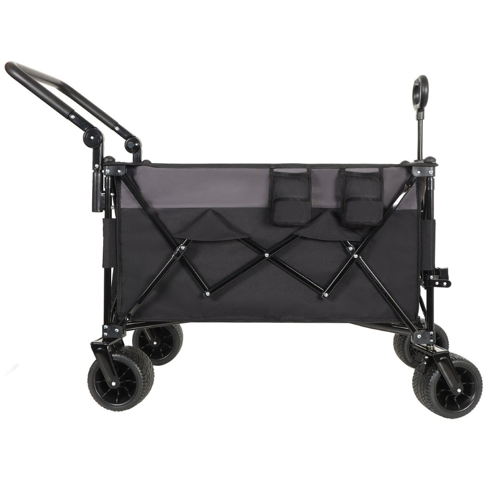 English Elm Multi-functional Folding Wagon with All-terrain Wheels Adjustable Handle Outdoor Hauler W2932P289380