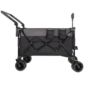 English Elm Multi-functional Folding Wagon with All-terrain Wheels Adjustable Handle Outdoor Hauler W2932P289380