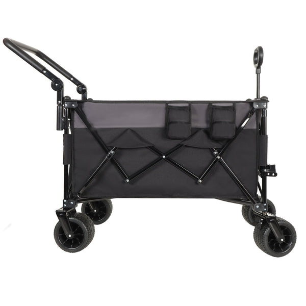 English Elm Multi-functional Folding Wagon with All-terrain Wheels Adjustable Handle Outdoor Hauler W2932P289380