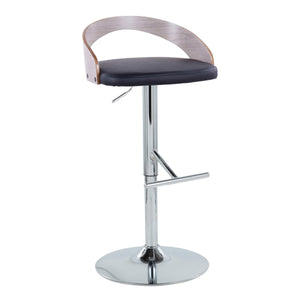 English Elm Grotto Adjustable Height Barstools Set Of 2 - Modern Swivel Design In Chrome & Faux Leather Comfort B202S00926
