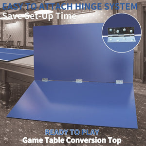 English Elm 9ft Foldable Ping Pong Conversion Top Mdf Surface for Game Room Indoor Play W1408P371808