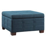 OSP Home Furnishings Detour Strap Ottoman Azure