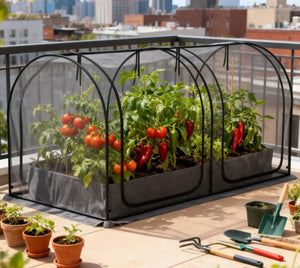 English Elm Easy Access Crop Cage with Hdpe Mesh Steel Frame Two Zippered Doors and Ground Stakes T3971P421952