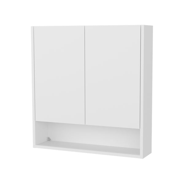 English Elm Gaviota Modern Wall Medicine Cabinet with Two Tilt-Out Doors, Three Shelves, Scratch-Resistant White B128P375287