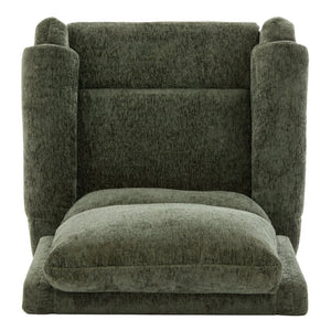 English Elm Manual Recliner Swivel Rocker Massage Chair Chenille Nursery and Living Room Seat Green N763P347287F