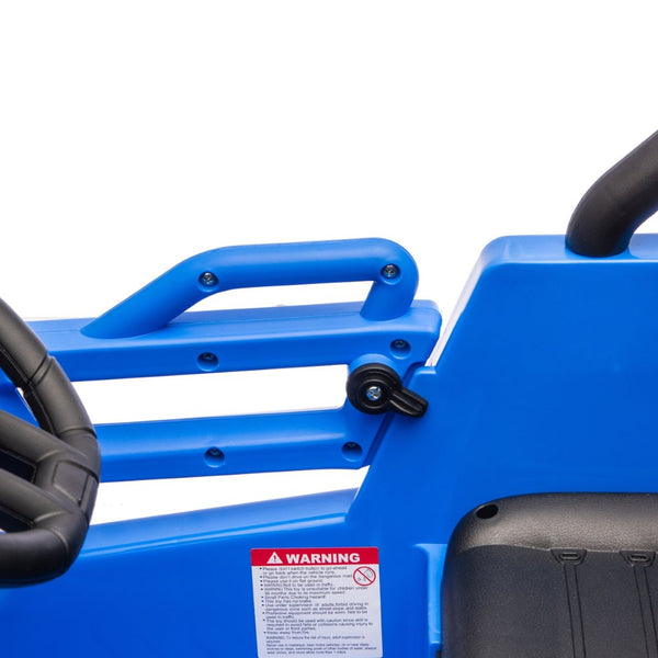 English Elm 12v Kids Electric Utv with 4-wheel Suspension Anti-collision Bar and 2-hour Battery Blue W1578P343327