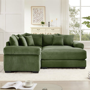 English Elm Oversized Modular Sectional Couch - Ultra-Comfortable Corduroy, Deep Seats & Flexible Design For Living Spaces W714S01339-GIGA