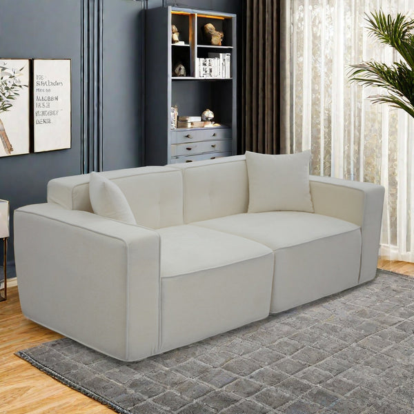 English Elm Full foam compression sofa Plush Teddy Velvet 2-3 Seat Mid-Century Loveseat with 72hr Rebound, Compact Dimensions W1183S00016