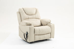 English Elm Lounge Electric Lift Recliner Chair With 180° Flat Lay, Dual Cup Holders & Soft Velvet Comfort W547S00049