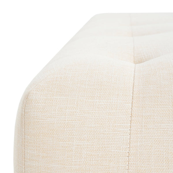 English Elm Christopher Knight Home® - Rectangular Tufted Linen Ottoman Bench With Solid Wood Legs - Versatile Beige Footstool & Seating N757P296695I