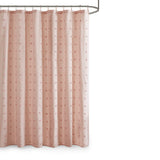 Urban Habitat Brooklyn Casual Brooklyn Cotton Jacquard Pom Pom Shower Curtain UH70-2242 Pink