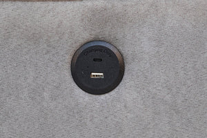 English Elm Modern Adjustable Sofa with USB Port, Gray Microfiber Futon w/ Hidden Storage, Tufted Cube Design B011P381505