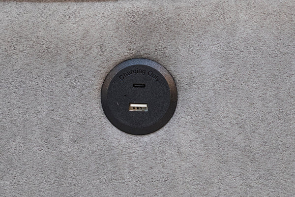 English Elm Modern Adjustable Sofa with USB Port, Gray Microfiber Futon w/ Hidden Storage, Tufted Cube Design B011P381505