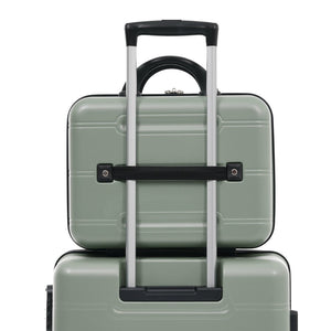 English Elm 6 Piece Hardshell Abs Travel Set with Spinner Wheels Combination Lock and Toiletry Bag Light Green N732P391465Y