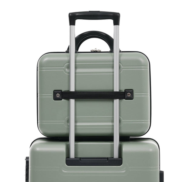 English Elm 6 Piece Hardshell Abs Travel Set with Spinner Wheels Combination Lock and Toiletry Bag Light Green N732P391465Y