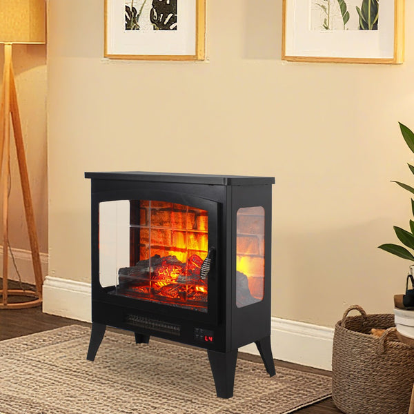 English Elm 21 Inch Three-sided Electric Fireplace Stove with 3d Flame and Remote Control W1769P346175