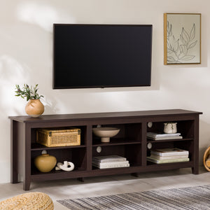 English Elm Walker Edison - Modern 70" Transitional TV Stand Espresso - 3-Shelf Open Storage, Adjustable Shelves, 250 lb Support and Cord Management B185P169324