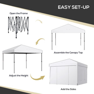 English Elm Outsunny 9.7' X 9.7' Pop Up Canopy Tent With Mesh Windows, Uv Protection & Carry Bag For Events W2225P200768-GIGA