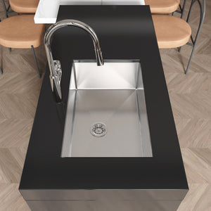 English Elm Stainless Steel Undermount Kitchen Sink Handmade Single Bowl Nano Brushed Finish T3177P286042