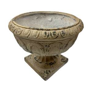 English Elm Mgo Square Garden Urn Hand-painted Antique White Outdoor Planter for Patios W5230P449932