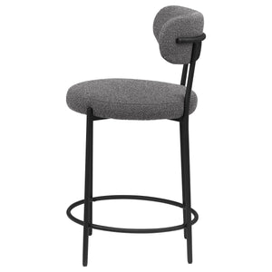 English Elm Concord Grey Boucle Counter Stools Set Of 2 - Stylish, Comfortable Chairs For Kitchen & Bar Use B062P299857