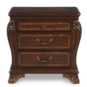 English Elm Madson Cherry 3-Drawer Nightstand With 2 Drop Handles