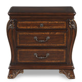 Chic Cherry Nightstand with 3 Drawers & Velvet Lining - 30.12 x 17.99 x 24.02