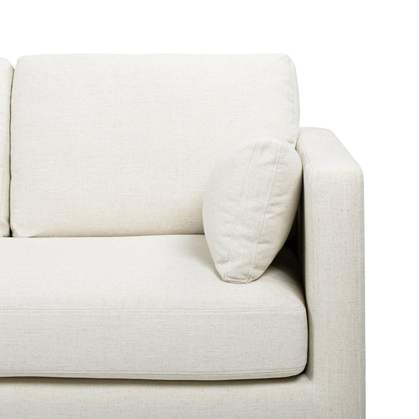 English Elm Jennifer Taylor Home - Knox 84" Modern Farmhouse Sofa in Flax White Linen — Feather-Down Foam, Removable Covers, Durable Fabric B2719P353145