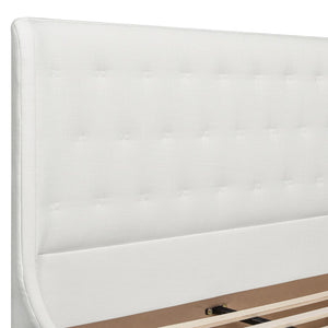 English Elm Brooks Contemporary Tufted Shelter Platform Bed, Queen, Antique White Polyester