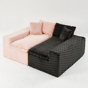 English Elm Luxury Color-Block Turtle Velvet Multifunctional Sofa - Cozy, Stylish Living Room Furniture For Any Space W3371S00051