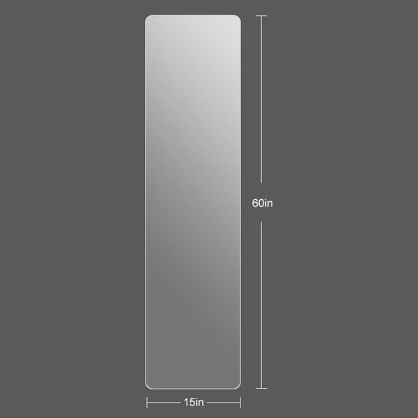 English Elm 60x15inch Full Body Wall Mirror Frameless Aluminum Rounded Corners Bedroom Hallway W2071P197195