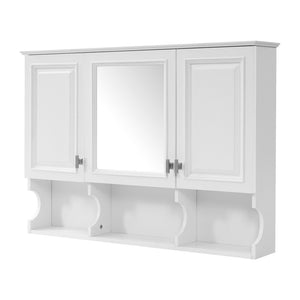 English Elm 3-in-1 Wall Mounted Bathroom Medicine Cabinet with Soft Close Mirror and Towel Bar White N710P358620K