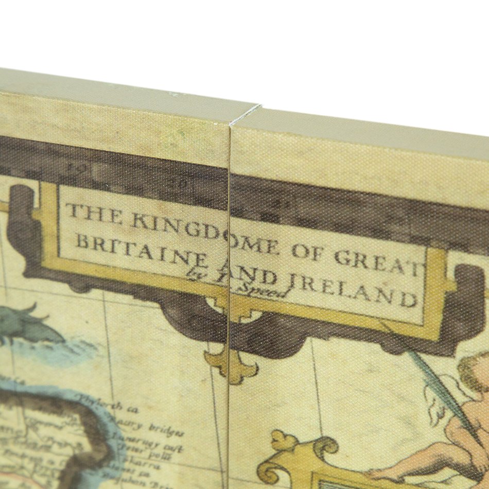 English Elm S/3 Multicolor Rectangular Canvas Map Wall Art 41.3x23.6" – Three-Piece MDF Canvas Set, Eye-Catching Decor for Living Room, Office W2078P313326