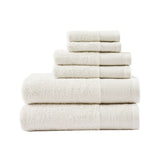 Beautyrest Nuage Glam/Luxury Cotton Tencel Blend Antimicrobial 6 Piece Towel Set BR73-3752 Ivory