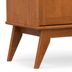 English Elm Draper Teak Mid Century 72" TV Stand for TVs up to 80" — Solid Rubberwood, Cable Management, Brass Hardware B136P203484