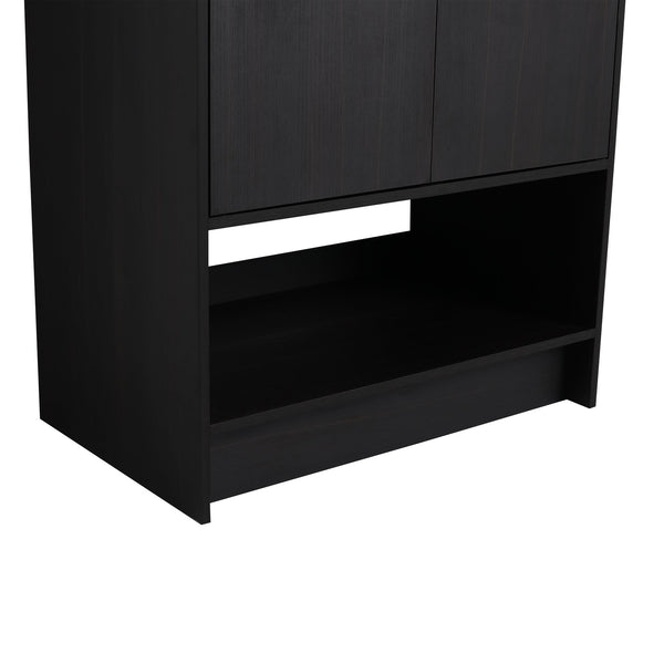 English Elm 30" Freestanding Bathroom Vanity With Soft Closing Doors & Integrated Ceramic Sink For Modern Spaces W1972S00018