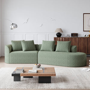 English Elm Modern Oversized Sectional Sofa - 112-Inch Chenille Cloud Couch With Deep Seats & 4 Pillows, No Assembly W834P323322