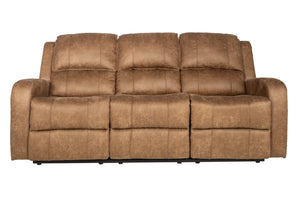 English Elm Recliner Loveseat Manual Motion Two-Seater with Horizontal & Vertical Tufting, Tight Square Arms, Side Handle Recline Comfort Chestnut 80 L x 30 W x 26 H B089P240530
