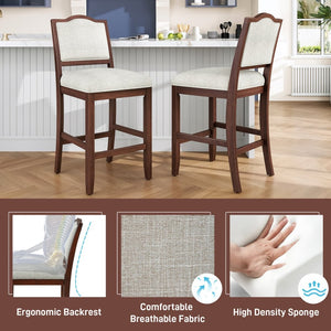 English Elm Counter Height Rubberwood Barstools Set of 2 Upholstered Seats for Kitchen Island Cherry N752P377070C