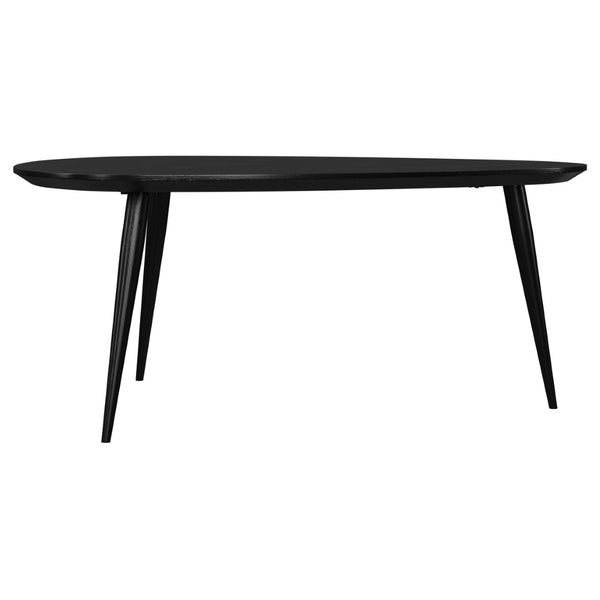English Elm Xander Retro-Inspired Black Triangular Coffee Table In Solid Mango Wood For Modern Living Spaces B062P378349-GIGA