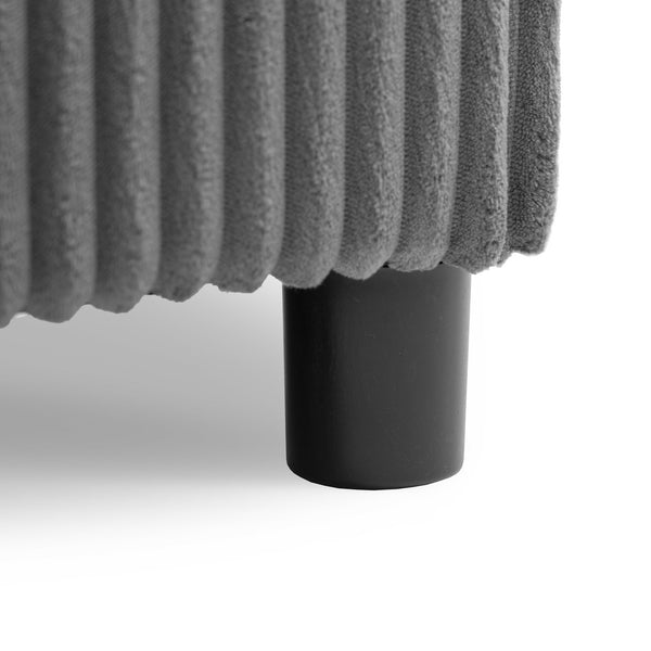 English Elm 112*64'' Corduroy Sectional Sofa with Bluetooth Speakers, L-Shaped Modular Couch w/Console,USB Charger,Storage & Ottoman,Deep Wide Seats for Living Room N723S1756E