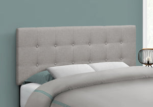 English Elm Bed, Upholstered Grey Linen-Look Headboard For Full Size Bed - Transitional Style With Tufted Design B2710P219554