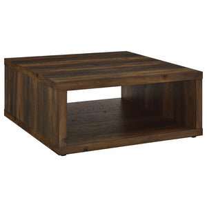 English Elm Hermosa Rustic Open Shelf Coffee and End Table Set for Farmhouse Living Rooms Dark Brown B062S01525