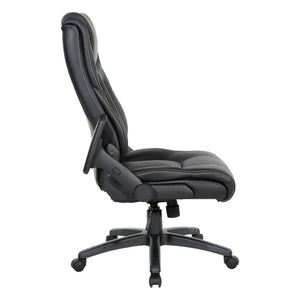 OSP Home Furnishings Exec High Back Bonded Leather Office Chair with Lumbar Support and Pneumatic Lift Black EC93580-EC3