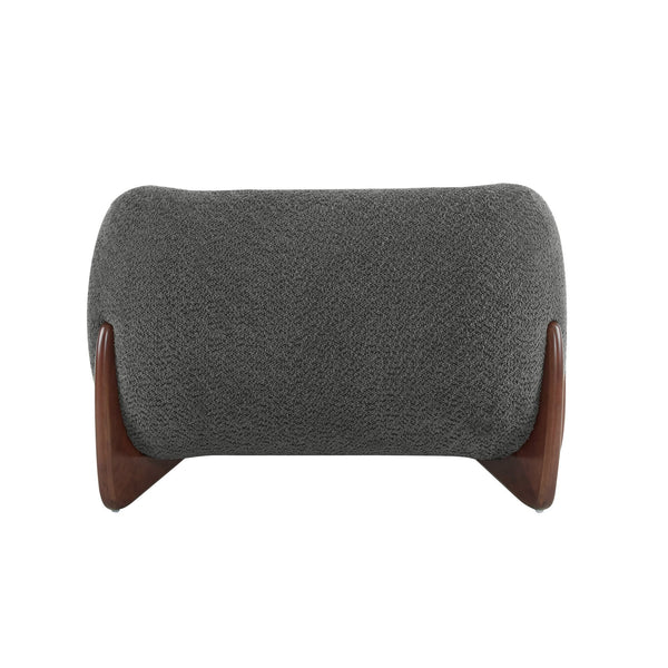 English Elm Christopher Knight Home® - Modern Upholstered Round Arm Accent Chair with Velvet Finish, Elegant Curved Back and Three Legs Design Dark Gray,Walnut 39.5 L x 32.5 W x 23.25 H N776P216196C