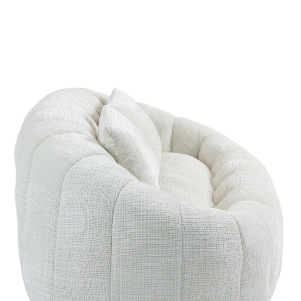 English Elm Bean Bean Bag Sofa High-Density Memory Foam Two-Seater Lounger High Back Chenille Cozy Support Beige W395P181433