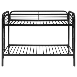 English Elm Celeste Black Metal Twin Over Twin Bunk Bed - Space-Saving Design With Rung Ladder & Guardrails B062P340727