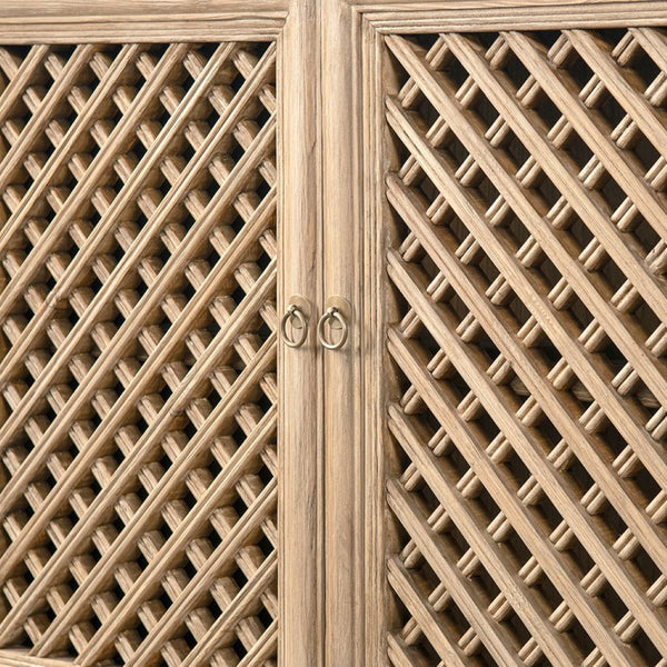 English Elm Arden Reclaimed Pine Sideboard with Lattice Doors Wide Dining Room Storage Buffet B2719P474440